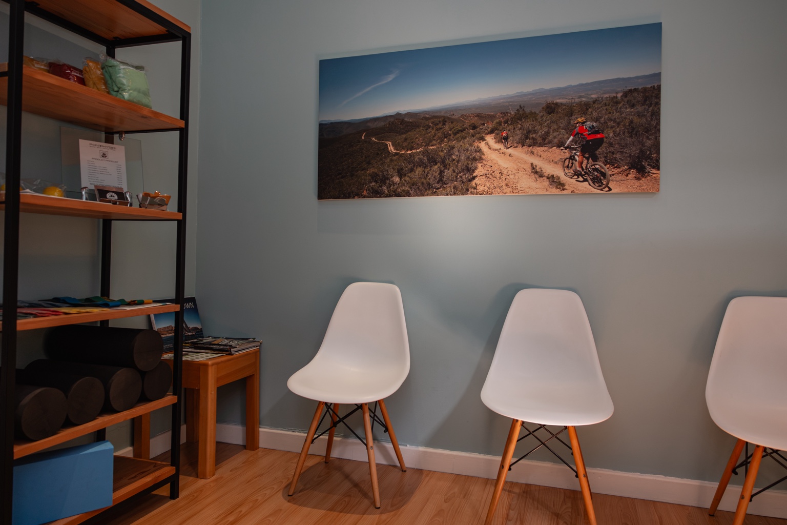 Waiting and consultation area at Wright & van Wyk Biokineticists
